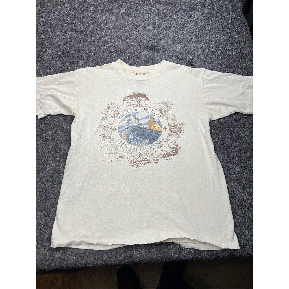 Vintage 90s Lion King Disney Movie Circle Of Life Graphic T Shirt Men's M